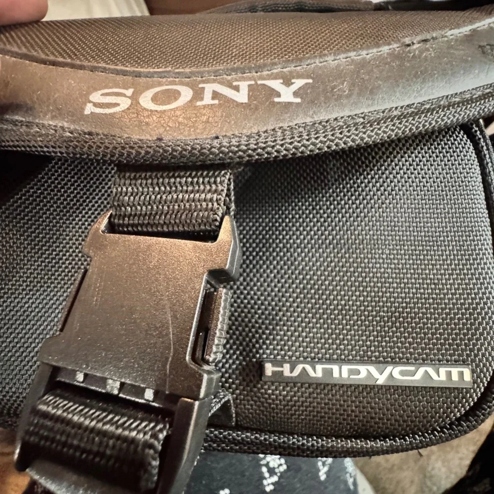 Sony Handycam Camcorder Bag Black Nylon Padded‎ Shoulder Strap Case Vintage